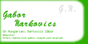 gabor markovics business card